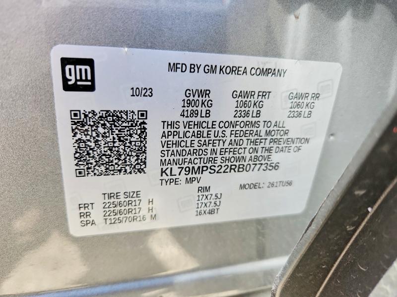 Aukcja sprzedaży 2024 Chevrolet Trailblazer, vin: KL79MPS22RB077356, numer aukcji: 51831486