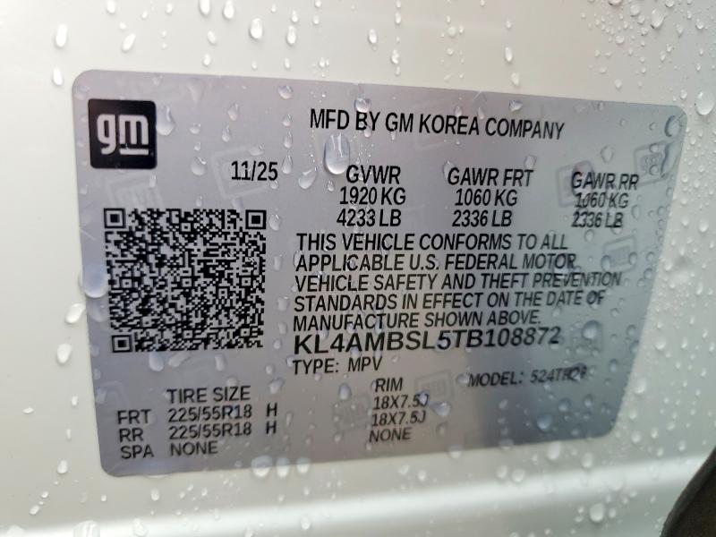 Aukcja sprzedaży 2026 Buick Encore Gx, vin: KL4AMBSL5TB108872, numer aukcji: 49135856