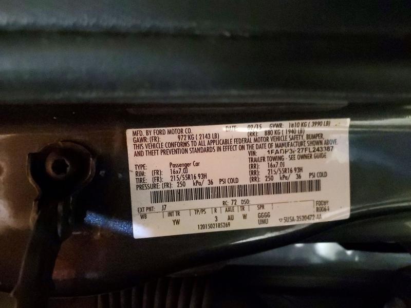 48712376 :رقم المزاد ، 1FADP3F27FL243387 vin ، 2015 Ford Focus مزاد بيع