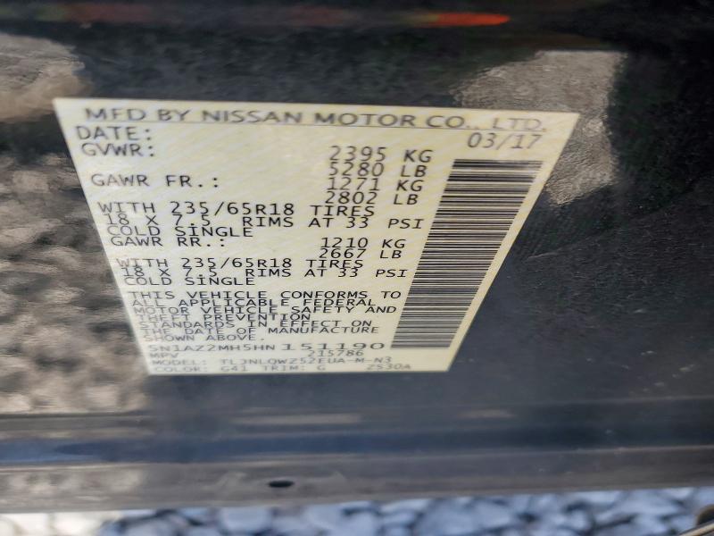 Продажа на аукционе авто 2017 Nissan Murano, vin: 5N1AZ2MH5HN151190, номер лота: 48642916
