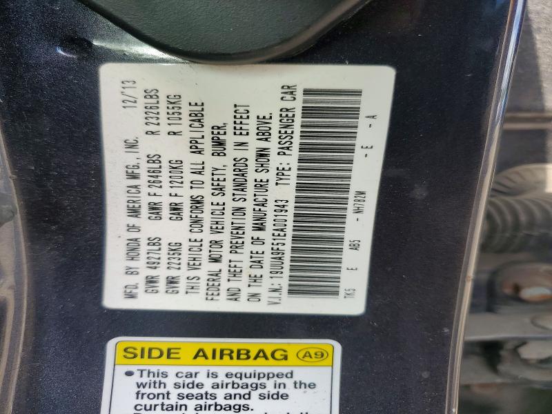 Aukcja sprzedaży 2014 Acura Tl, vin: 19UUA9F51EA001943, numer aukcji: 50346526