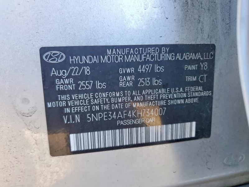 Продажа на аукционе авто 2019 Hyundai Sonata, vin: 5NPE34AF4KH734007, номер лота: 48924696