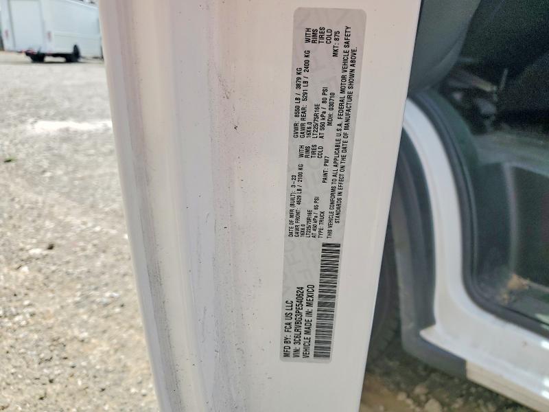 50754346 :رقم المزاد ، 3C6LRVBG3PE540624 vin ، 2023 Ram Promaster 1500 مزاد بيع