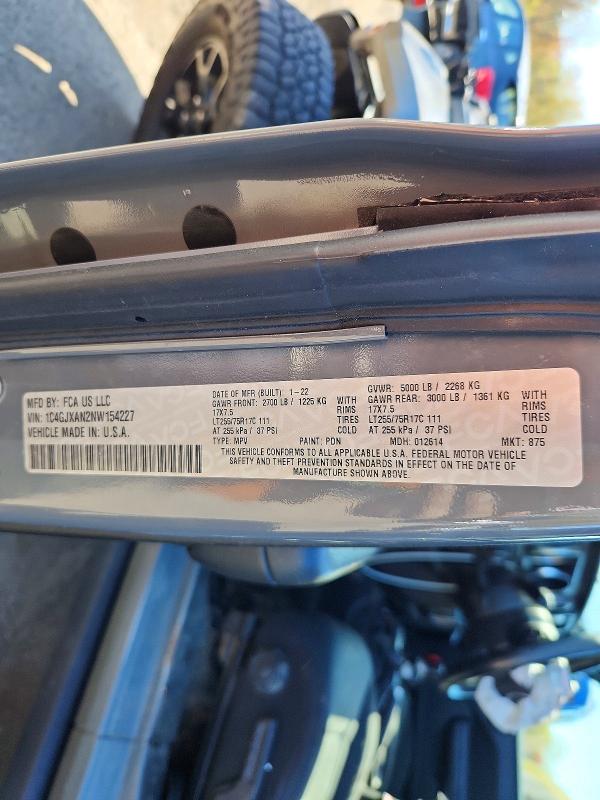 Aukcja sprzedaży 2022 Jeep Wrangler, vin: 1C4GJXAN2NW154227, numer aukcji: 50406726