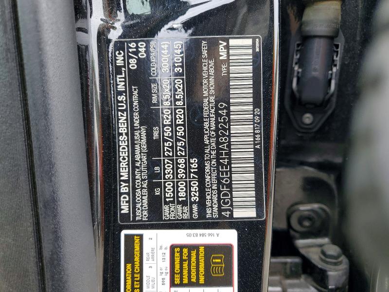 Aukcja sprzedaży 2017 Mercedes-benz Gls, vin: 4JGDF6EE4HA822549, numer aukcji: 48543216