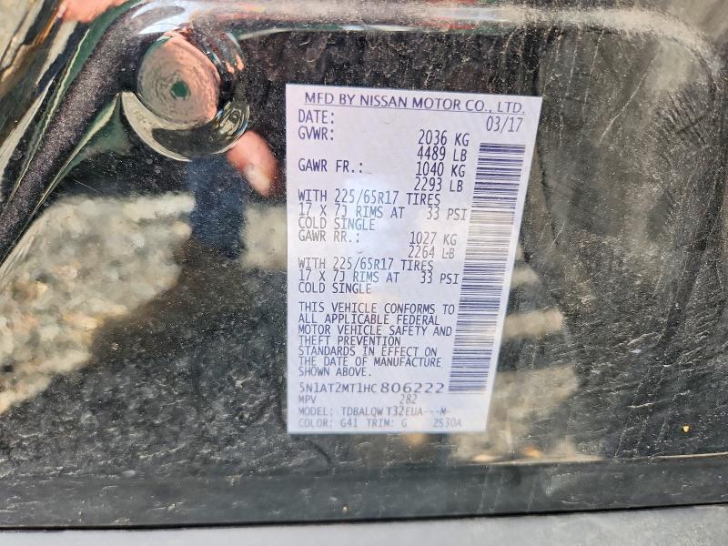 Aukcja sprzedaży 2017 Nissan Rogue, vin: 5N1AT2MT1HC806222, numer aukcji: 50357406