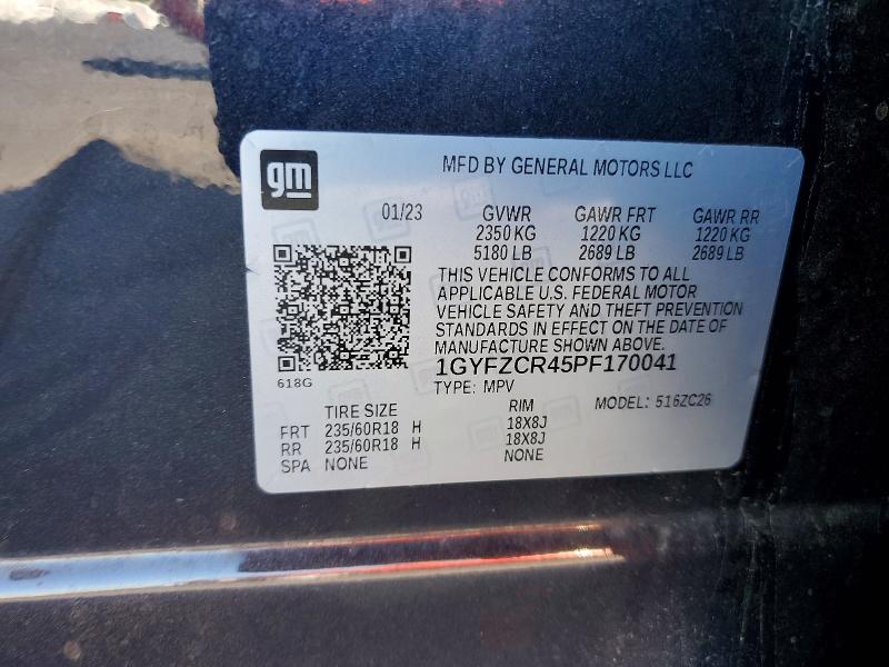 51342946 :رقم المزاد ، 1GYFZCR45PF170041 vin ، 2023 Cadillac Xt4 مزاد بيع