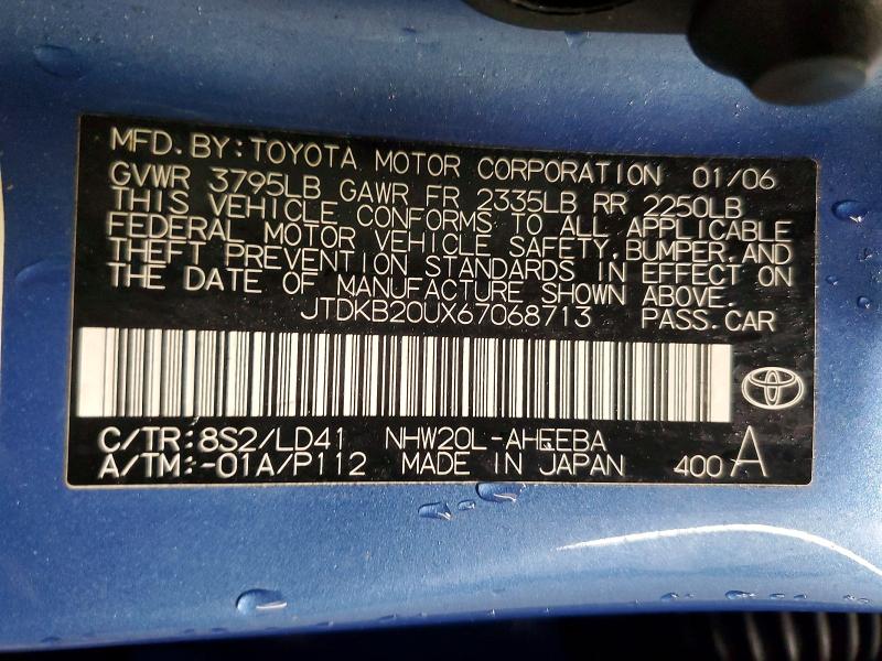 49046616 :رقم المزاد ، JTDKB20UX67068713 vin ، 2006 Toyota Prius مزاد بيع
