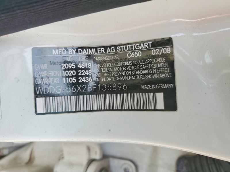 Aukcja sprzedaży 2008 Mercedes-benz C, vin: WDDGF56X28F135896, numer aukcji: 49604196