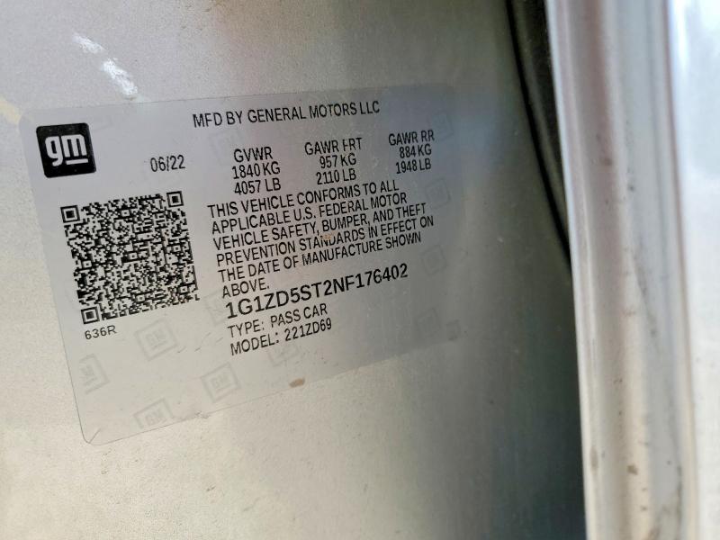 Продаж на аукціоні авто 2022 Chevrolet Malibu, vin: 1G1ZD5ST2NF176402, номер лоту: 48814896