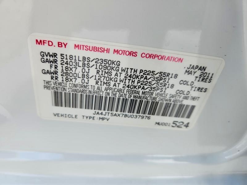 50252656 :رقم المزاد ، JA4JT5AX7BU037976 vin ، 2011 Mitsubishi Outlander مزاد بيع