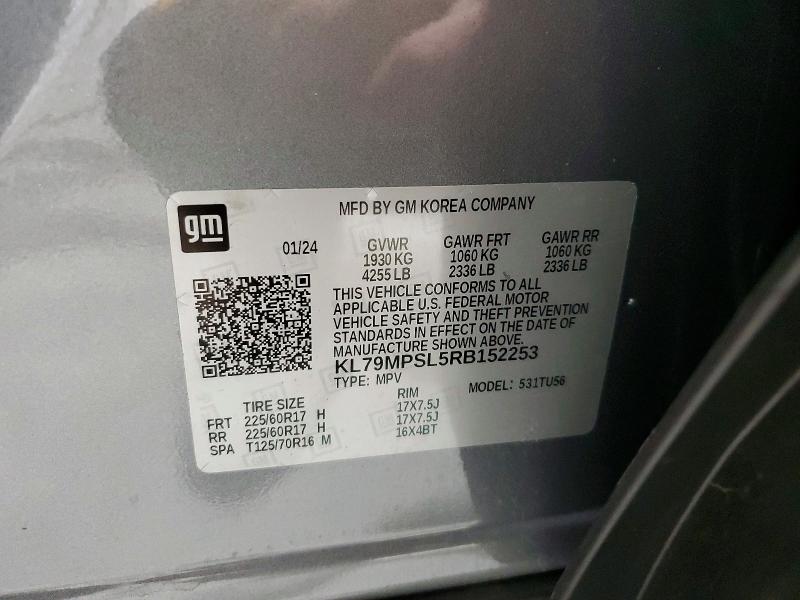 51009656 :رقم المزاد ، KL79MPSL5RB152253 vin ، 2024 Chevrolet Trailblazer مزاد بيع