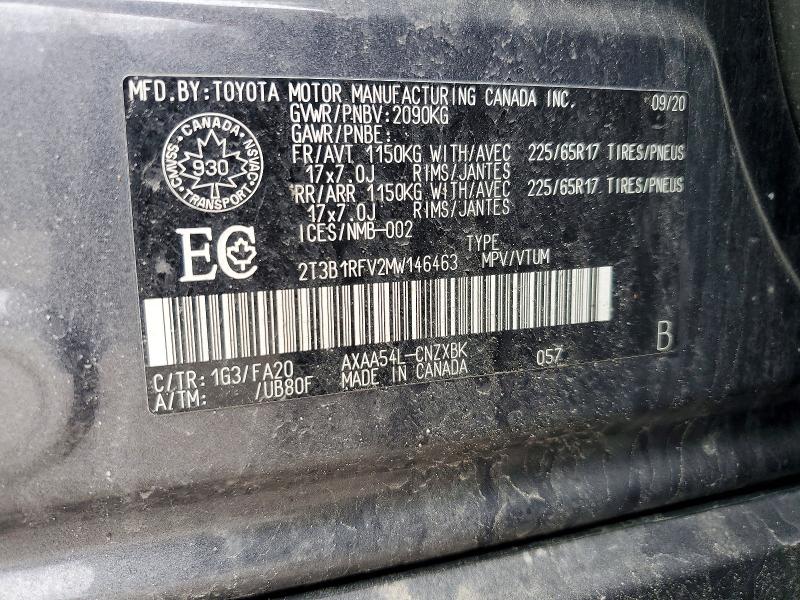 Продажа на аукционе авто 2021 Toyota Rav4, vin: 2T3B1RFV2MW146463, номер лота: 51472156