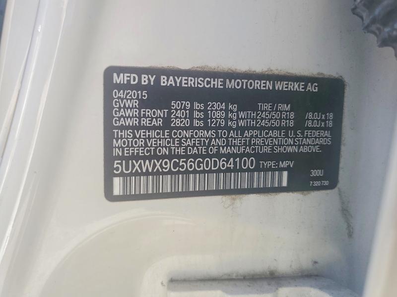Aukcja sprzedaży 2016 Bmw X3, vin: 5UXWX9C56G0D64100, numer aukcji: 51086656
