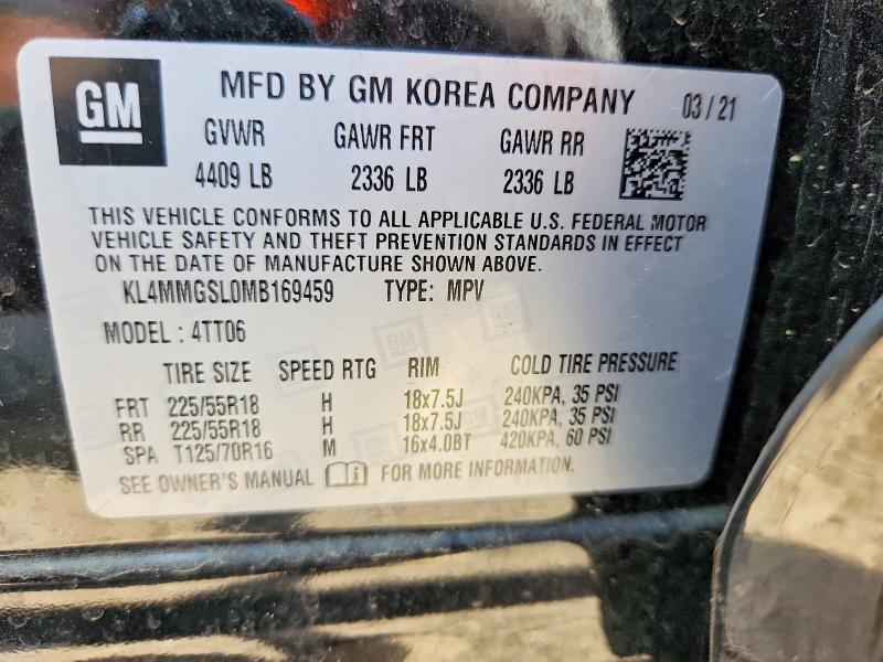 Aukcja sprzedaży 2021 Buick Encore Gx, vin: KL4MMGSL0MB169459, numer aukcji: 50855266