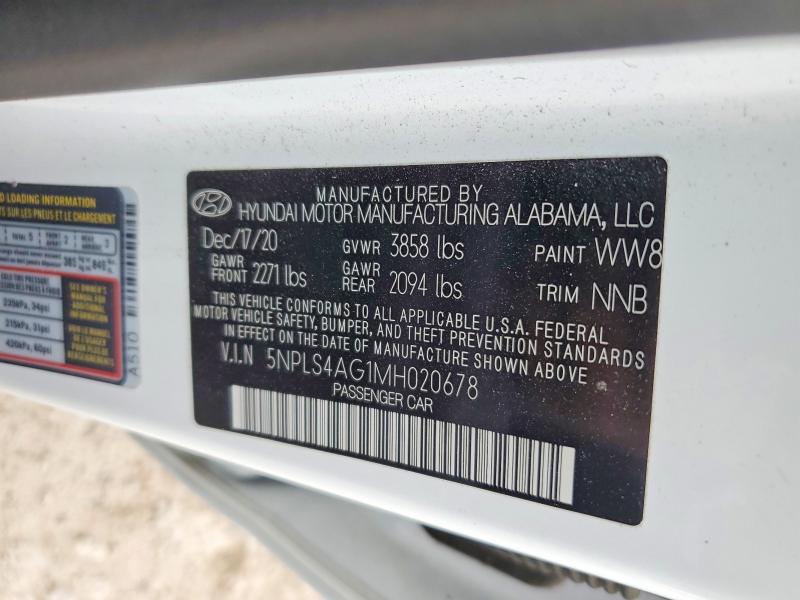 Продажа на аукционе авто 2021 Hyundai Elantra, vin: 5NPLS4AG1MH020678, номер лота: 50130466