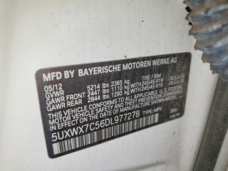 52021976 :رقم المزاد ، 5UXWX7C56DL977278 vin ، 2013 Bmw X3 مزاد بيع