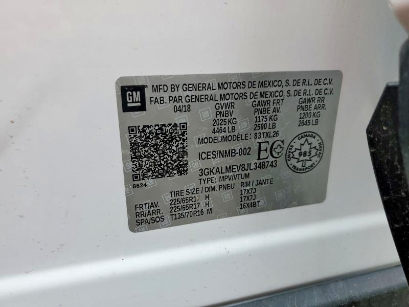 2018 Gmc Terrain მანქანა იყიდება აუქციონზე, vin: 3GKALMEV8JL348743, აუქციონის ნომერი: 46756736