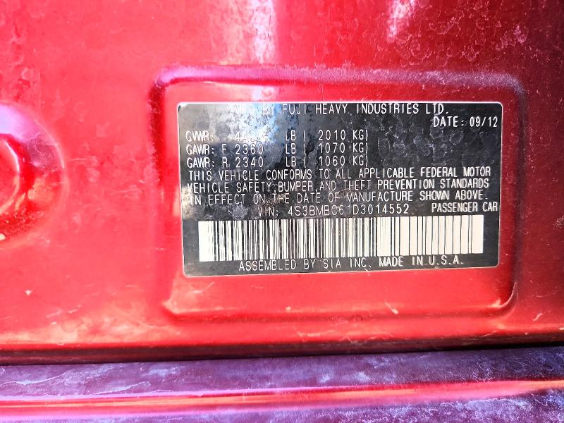 Продажа на аукционе авто 2013 Subaru Legacy, vin: 4S3BMBC61D3014552, номер лота: 49680936