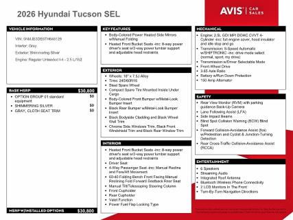50227306 :رقم المزاد ، 5NMJB3DE8TH648129 vin ، 2026 Hyundai Tucson مزاد بيع