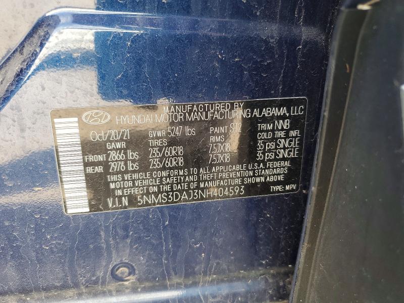 Продажа на аукционе авто 2022 Hyundai Santa Fe, vin: 5NMS3DAJ3NH404593, номер лота: 50656426