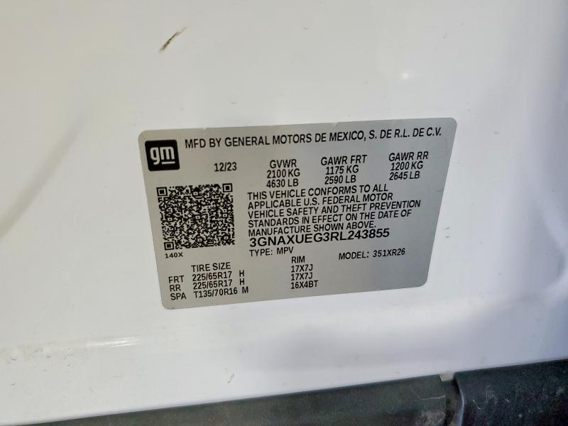 Продажа на аукционе авто 2024 Chevrolet Equinox, vin: 3GNAXUEG3RL243855, номер лота: 50899476