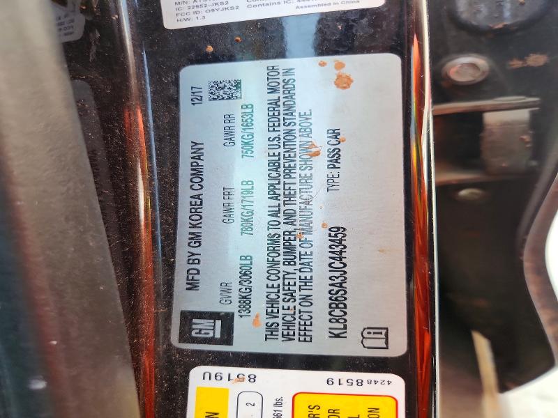 Продаж на аукціоні авто 2018 Chevrolet Spark, vin: KL8CB6SA3JC443459, номер лоту: 50729616