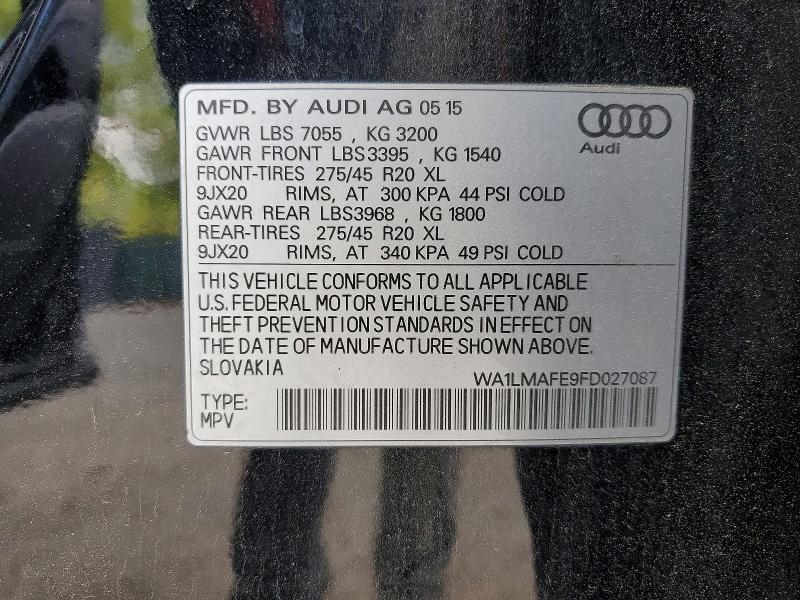 Продаж на аукціоні авто 2015 Audi Q7, vin: WA1LMAFE9FD027087, номер лоту: 50328426