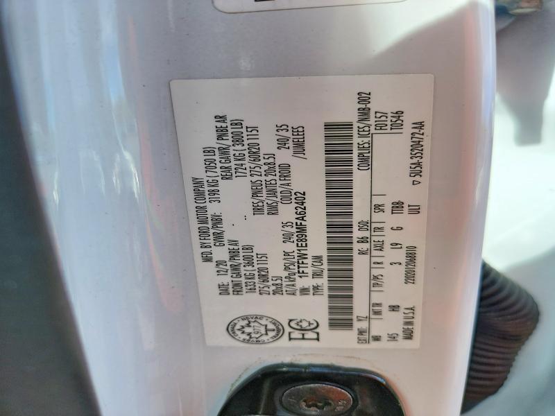 Продаж на аукціоні авто 2021 Ford F150, vin: 1FTFW1E89MFA62402, номер лоту: 50365366