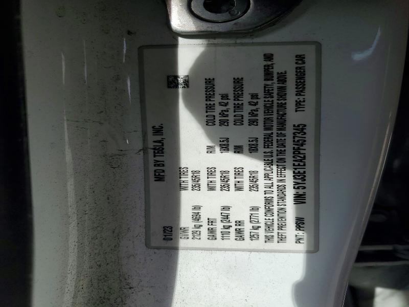 Aukcja sprzedaży 2023 Tesla Model 3, vin: 5YJ3E1EA2PF457345, numer aukcji: 50369786