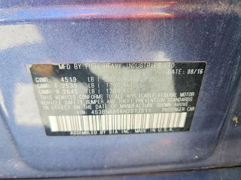 Aukcja sprzedaży 2017 Subaru Legacy, vin: 4S3BNAB66H3013511, numer aukcji: 50422636