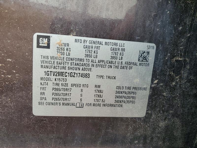 2016 Gmc Sierra მანქანა იყიდება აუქციონზე, vin: 1GTV2MEC1GZ174983, აუქციონის ნომერი: 50217886