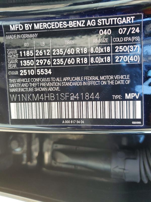 Продажа на аукционе авто 2025 Mercedes-benz Glc, vin: W1NKM4HB1SF241844, номер лота: 48789826