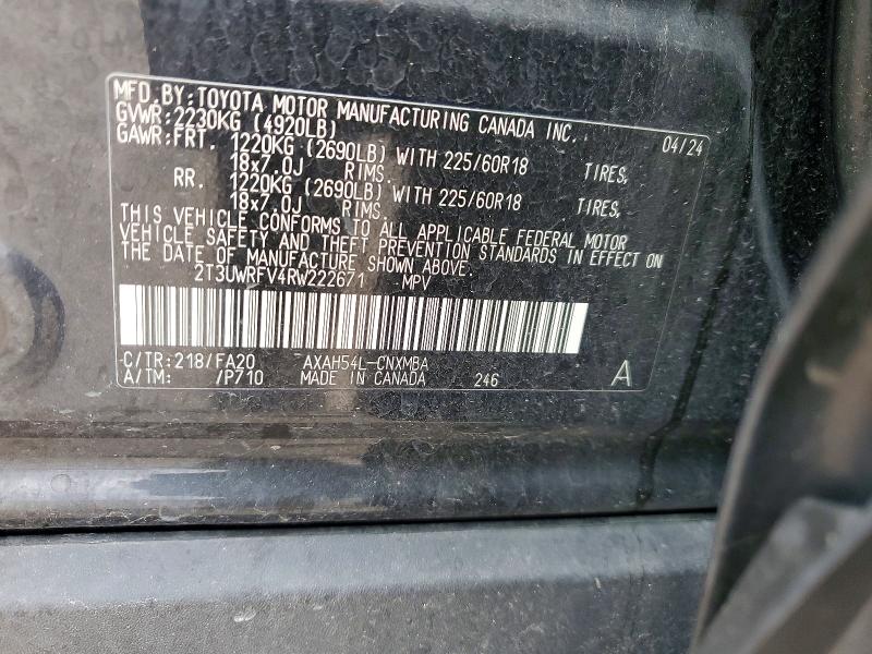 Aukcja sprzedaży 2024 Toyota Rav4, vin: 2T3UWRFV4RW222671, numer aukcji: 50851556