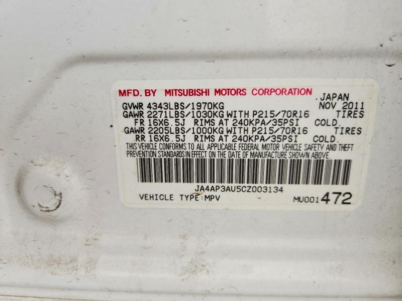 Aukcja sprzedaży 2012 Mitsubishi Outlander Sport, vin: JA4AP3AU5CZ003134, numer aukcji: 48481636