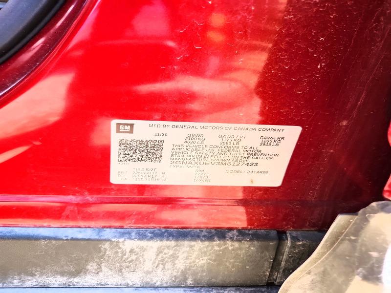 51460936 :رقم المزاد ، 2GNAXUEV3M6127423 vin ، 2021 Chevrolet Equinox مزاد بيع