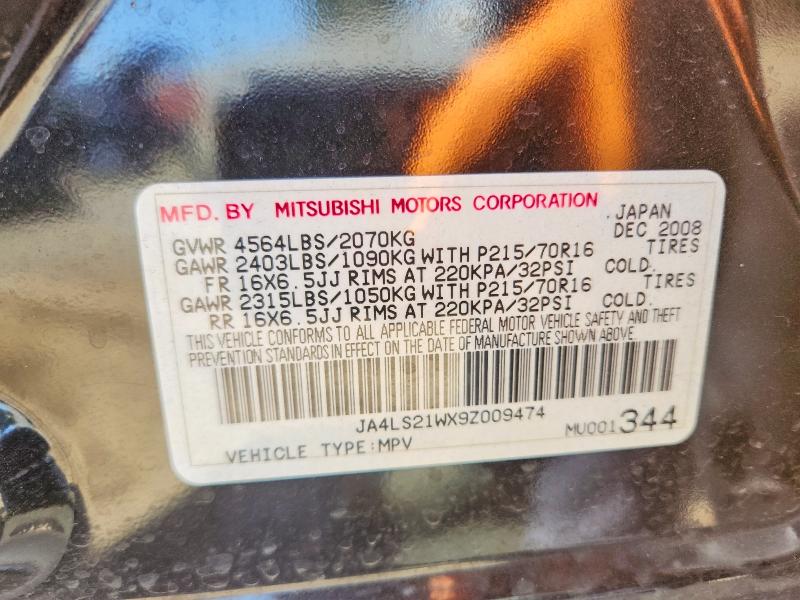Aukcja sprzedaży 2009 Mitsubishi Outlander, vin: JA4LS21WX9Z009474, numer aukcji: 51420026