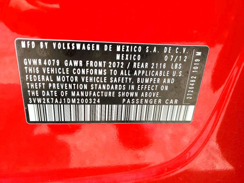 2013 Volkswagen Jetta მანქანა იყიდება აუქციონზე, vin: 3VW2K7AJ1DM200324, აუქციონის ნომერი: 51115196