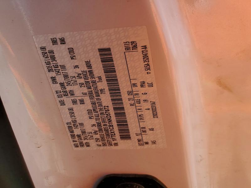 Продажа на аукционе авто 2022 Ford F150, vin: 1FTEX1CB1NKD57672, номер лота: 49753566