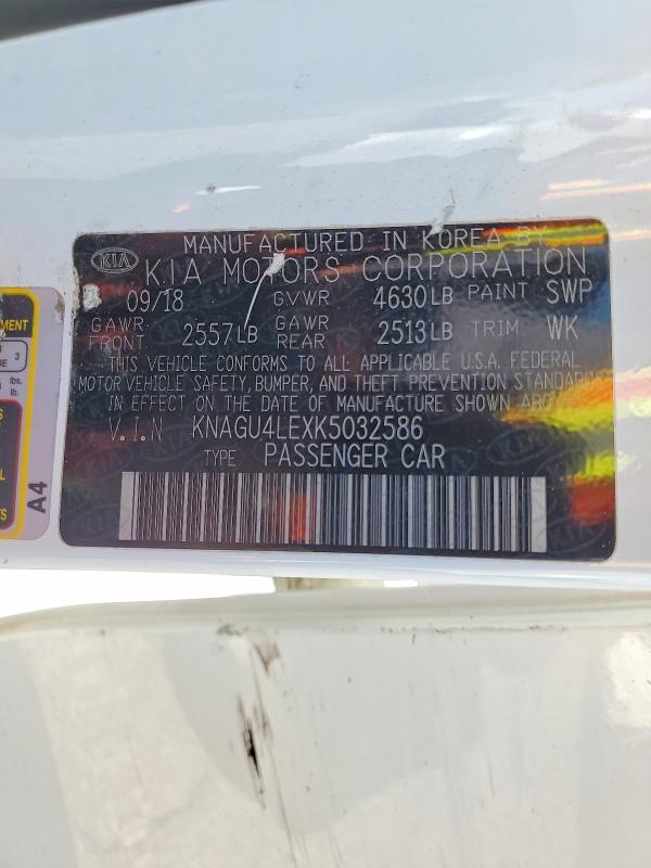 Auction sale of the 2019 Kia Optima Hybrid, vin: KNAGU4LEXK5032586, lot number: 49989526