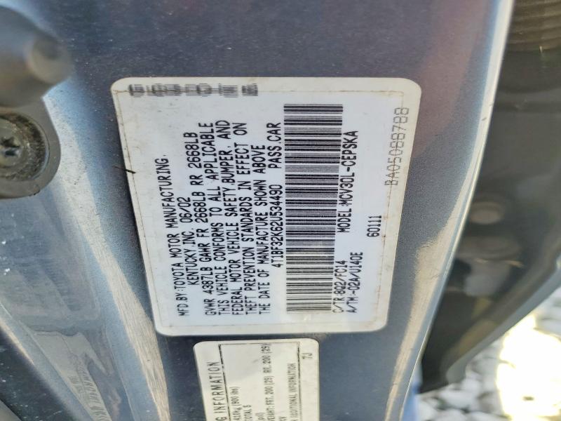 51128936 :رقم المزاد ، 4T1BF32K62U534490 vin ، 2002 Toyota Camry مزاد بيع