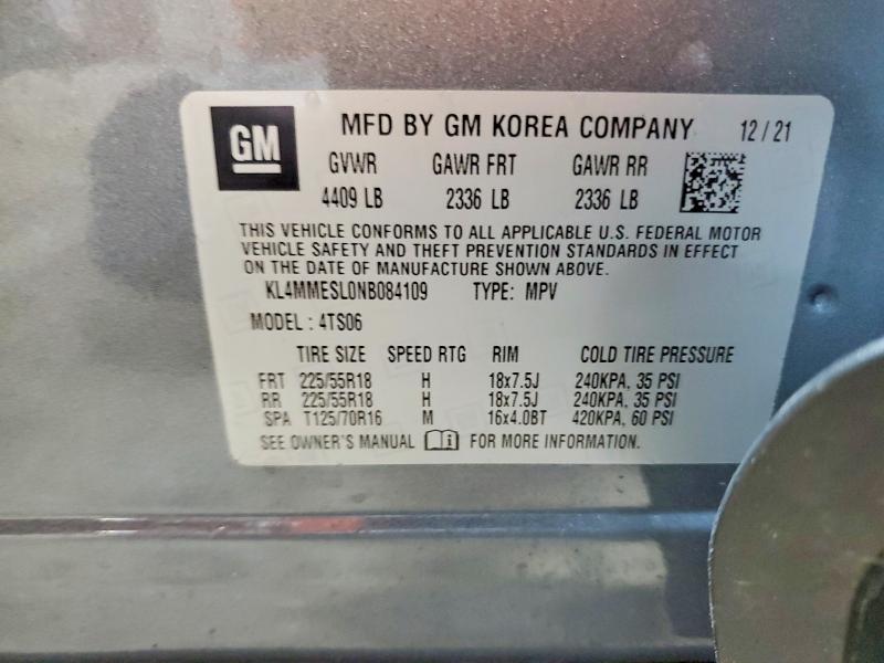 Aukcja sprzedaży 2022 Buick Encore Gx, vin: KL4MMESL0NB084109, numer aukcji: 48443466