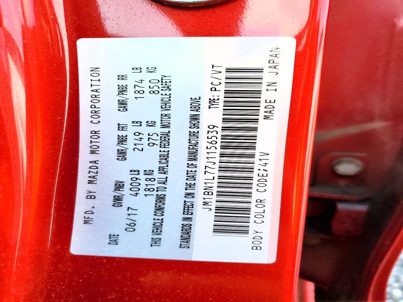 Aukcja sprzedaży 2018 Mazda 3, vin: JM1BN1L77J1156539, numer aukcji: 50768306