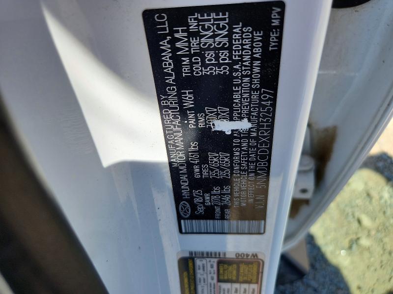 2024 Hyundai Tucson მანქანა იყიდება აუქციონზე, vin: 5NMJBCDEXRH325497, აუქციონის ნომერი: 51896306