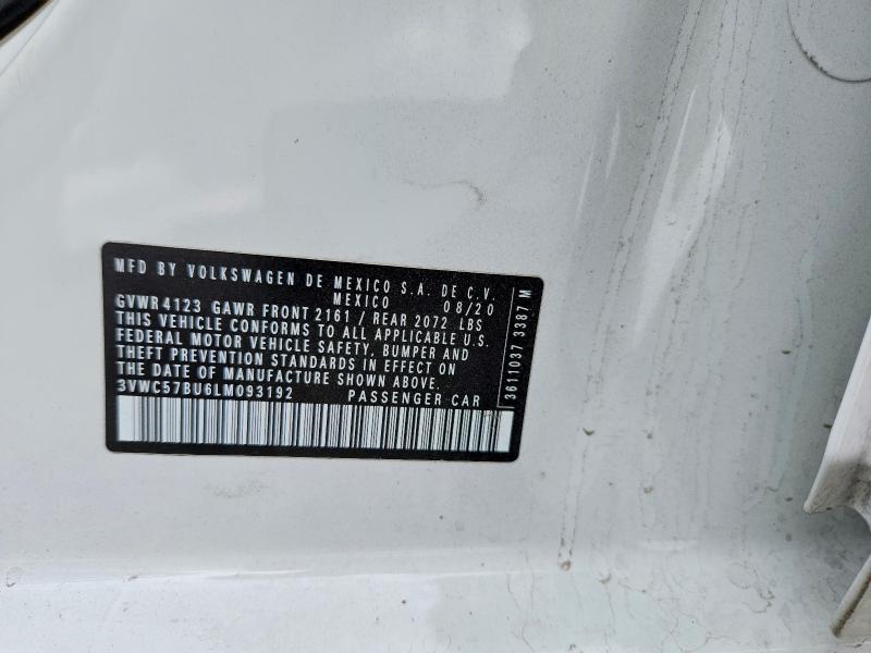 Aukcja sprzedaży 2020 Volkswagen Jetta, vin: 3VWC57BU6LM093192, numer aukcji: 52141526