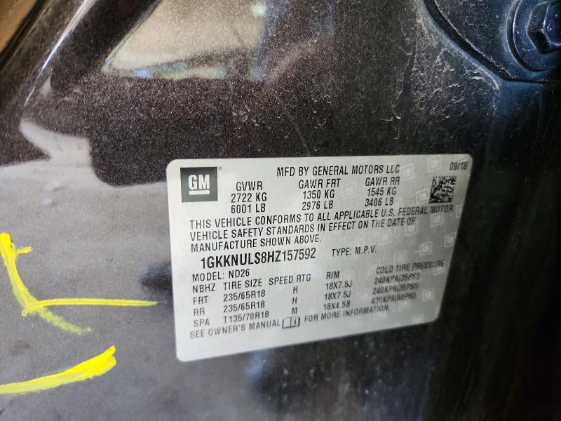 Aukcja sprzedaży 2017 Gmc Acadia, vin: 1GKKNULS8HZ157592, numer aukcji: 49318626