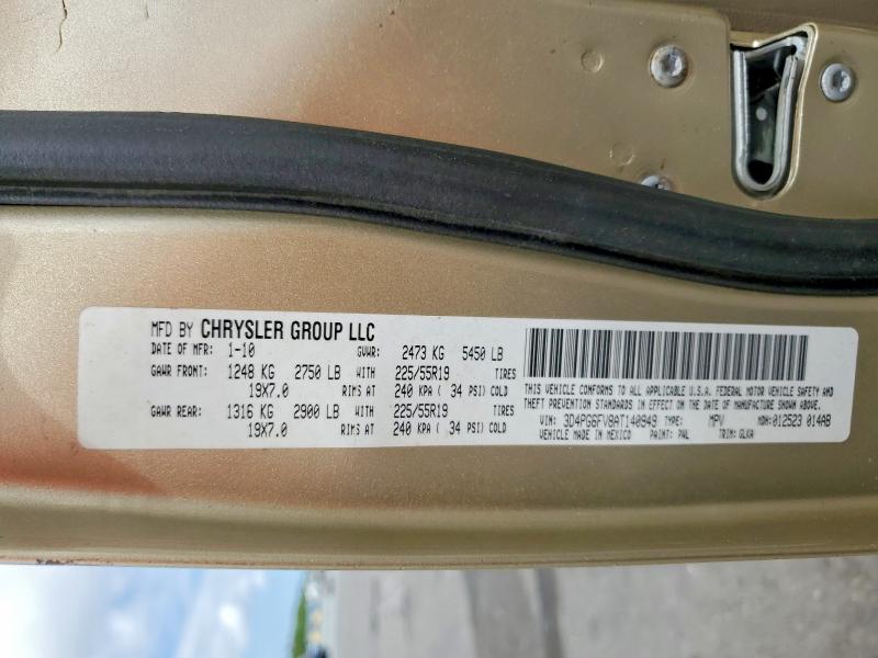 49254516 :رقم المزاد ، 3D4PG6FV8AT140949 vin ، 2010 Dodge Journey مزاد بيع