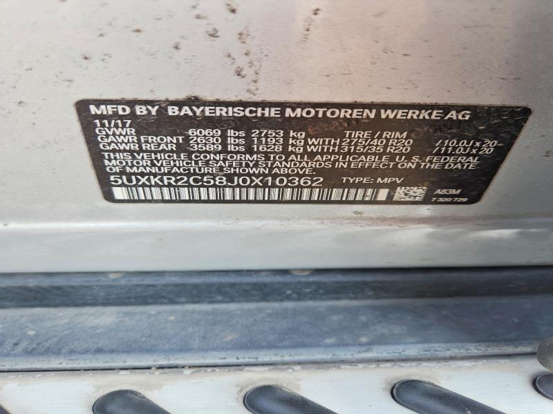 Продаж на аукціоні авто 2018 Bmw X5, vin: 5UXKR2C58J0X10362, номер лоту: 51585316