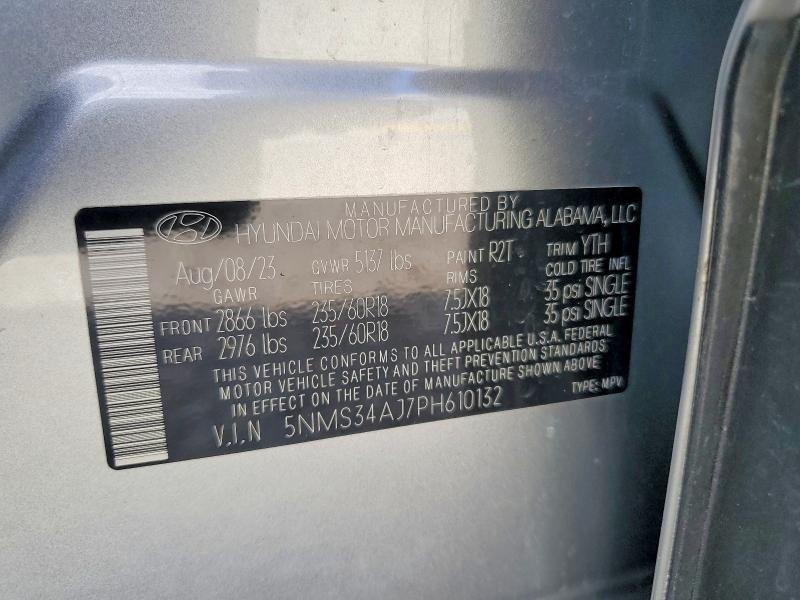 Продажа на аукционе авто 2023 Hyundai Santa Fe, vin: 5NMS34AJ7PH610132, номер лота: 50986646