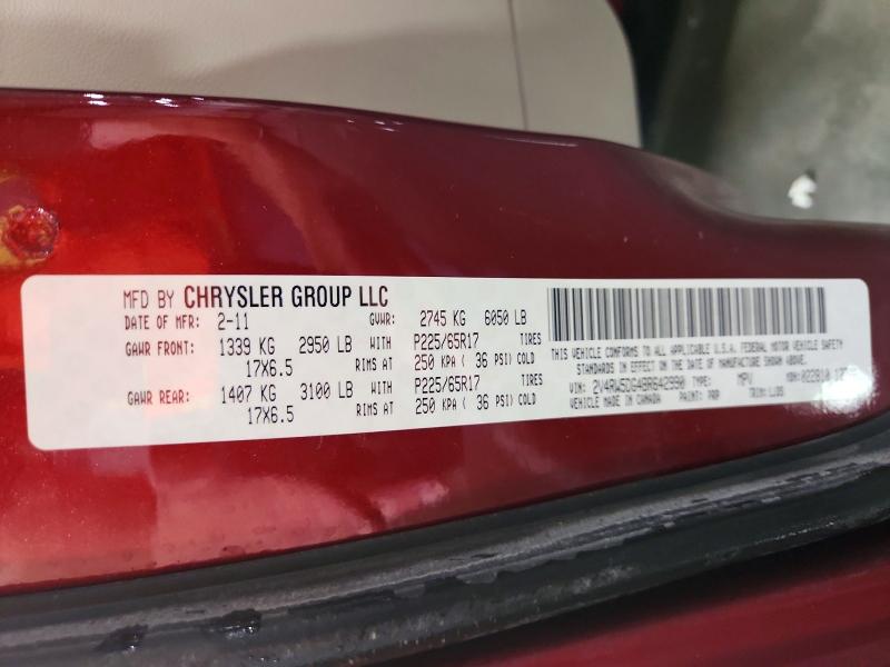 50974376 :رقم المزاد ، 2V4RW5DG4BR642990 vin ، 2011 Volkswagen Routan مزاد بيع